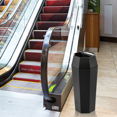 Beamnova 13 Gallon Black Diamond Style Stainless Steel Trash Can with Ashtray for Elevator Escalator Enterance - Beamnovaus.com