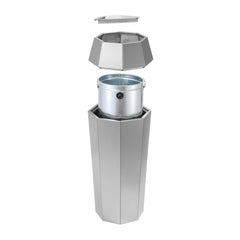 Beamnova 13 Gallon Metallic Silver Diamond Style Stainless Steel Trash Can with Ashtray for Elevator Escalator Area - Beamnovaus.com