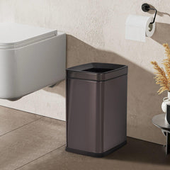 Beamnova 2.6 Gallon Stainless Steel Small Bathroom Trash Can 10L Square Open Can - Beamnovaus.com