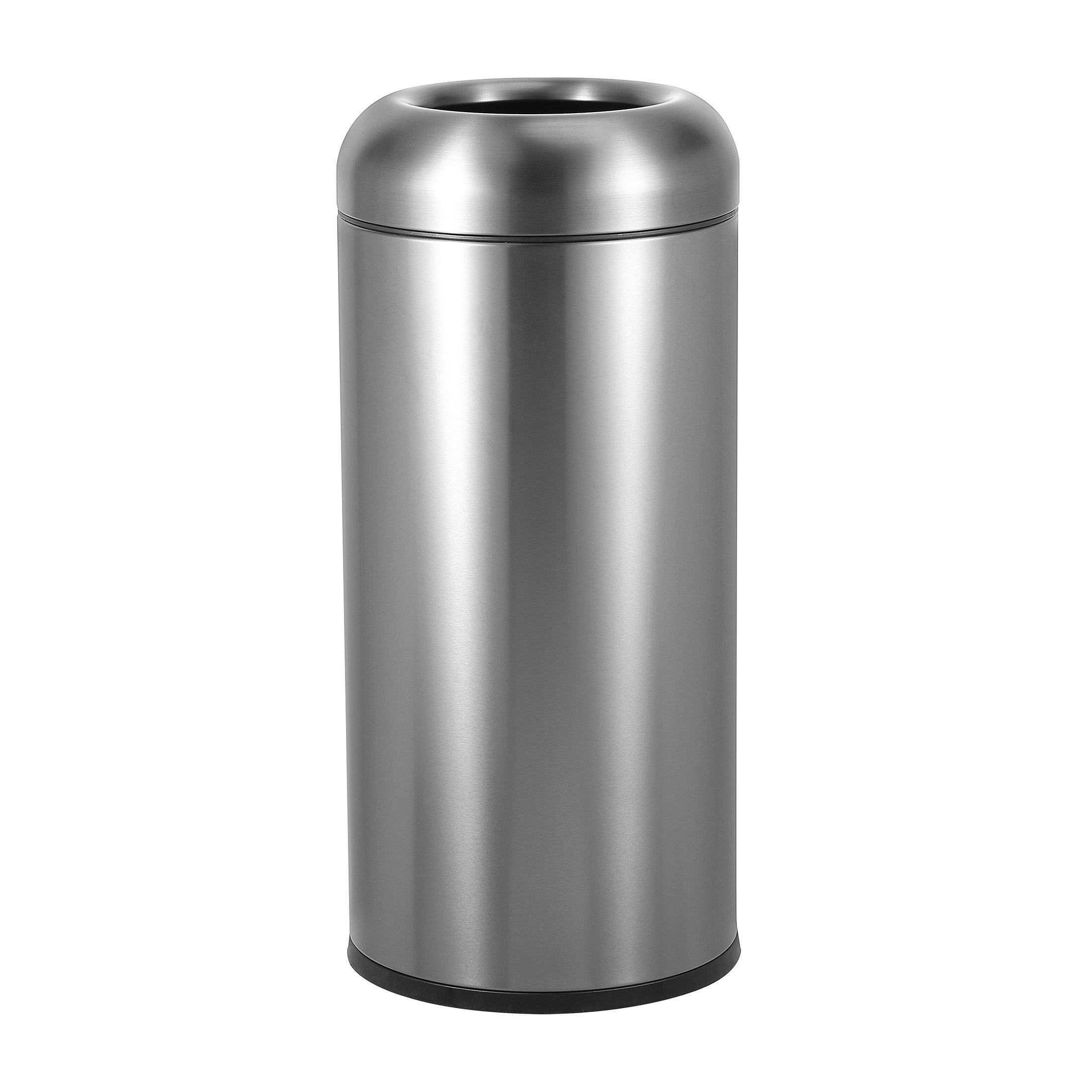 Beamnova 90L/24 Gallon Gunmetal Gray Metallic Round Stainless Steel Trash Can Open Top for Restaurant Bar Counter - Beamnovaus.com