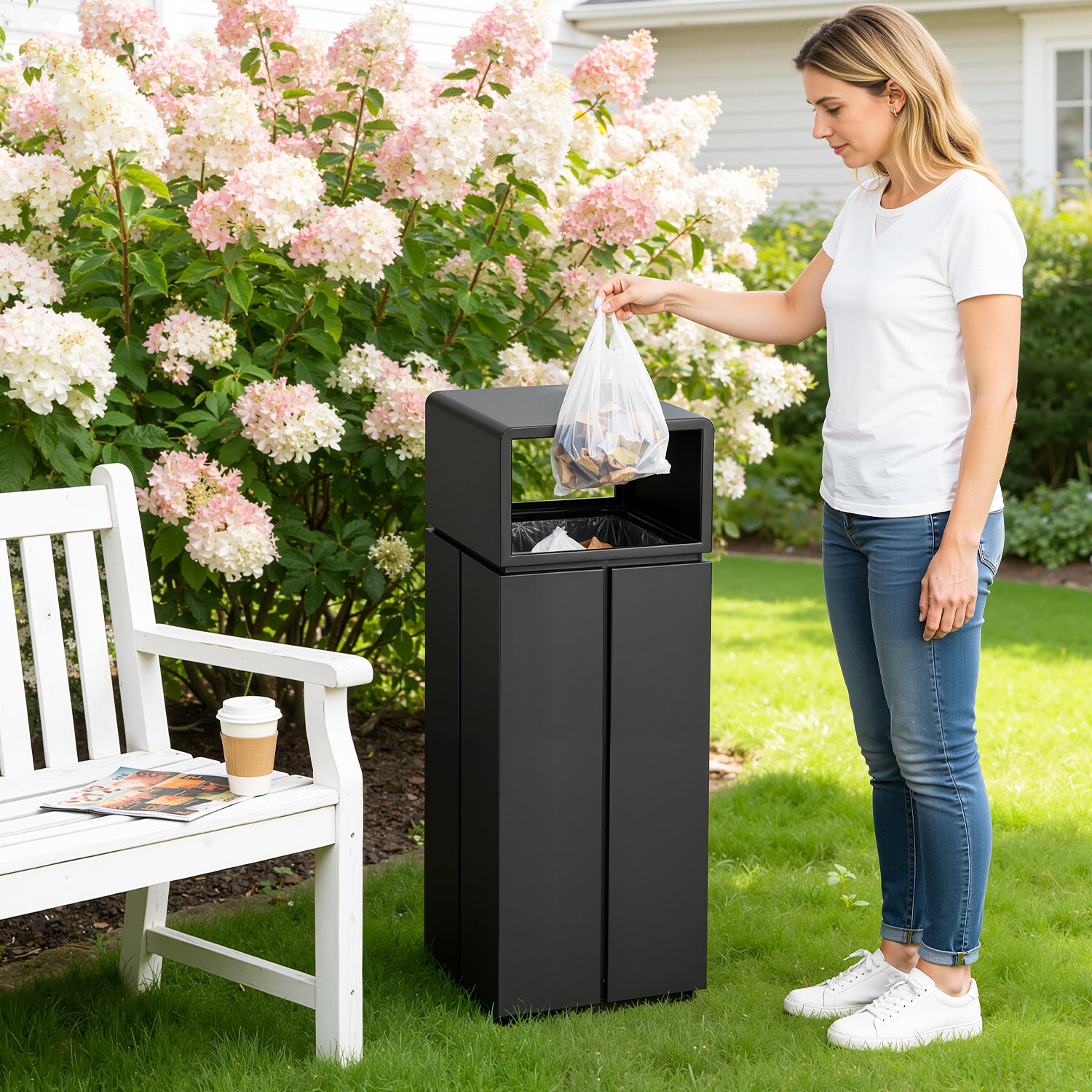 Beamnova® US 10 Gallon Outdoor Trash Can for Patio and Porch - Beamnovaus.com