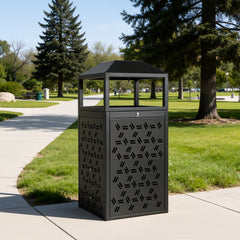 BEAMNOVA US Commercial Trash Can - Commercial Outdoor Waste Bin for Schools and Campuses - Beamnovau