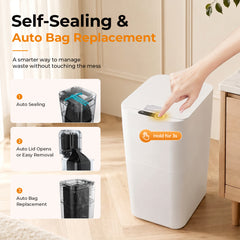 BEAMNOVA US 8 Gallon Self Sealing Smart Trash Can for Kitchen Use Touchless Odor Control Bin - Beamnovaus.com