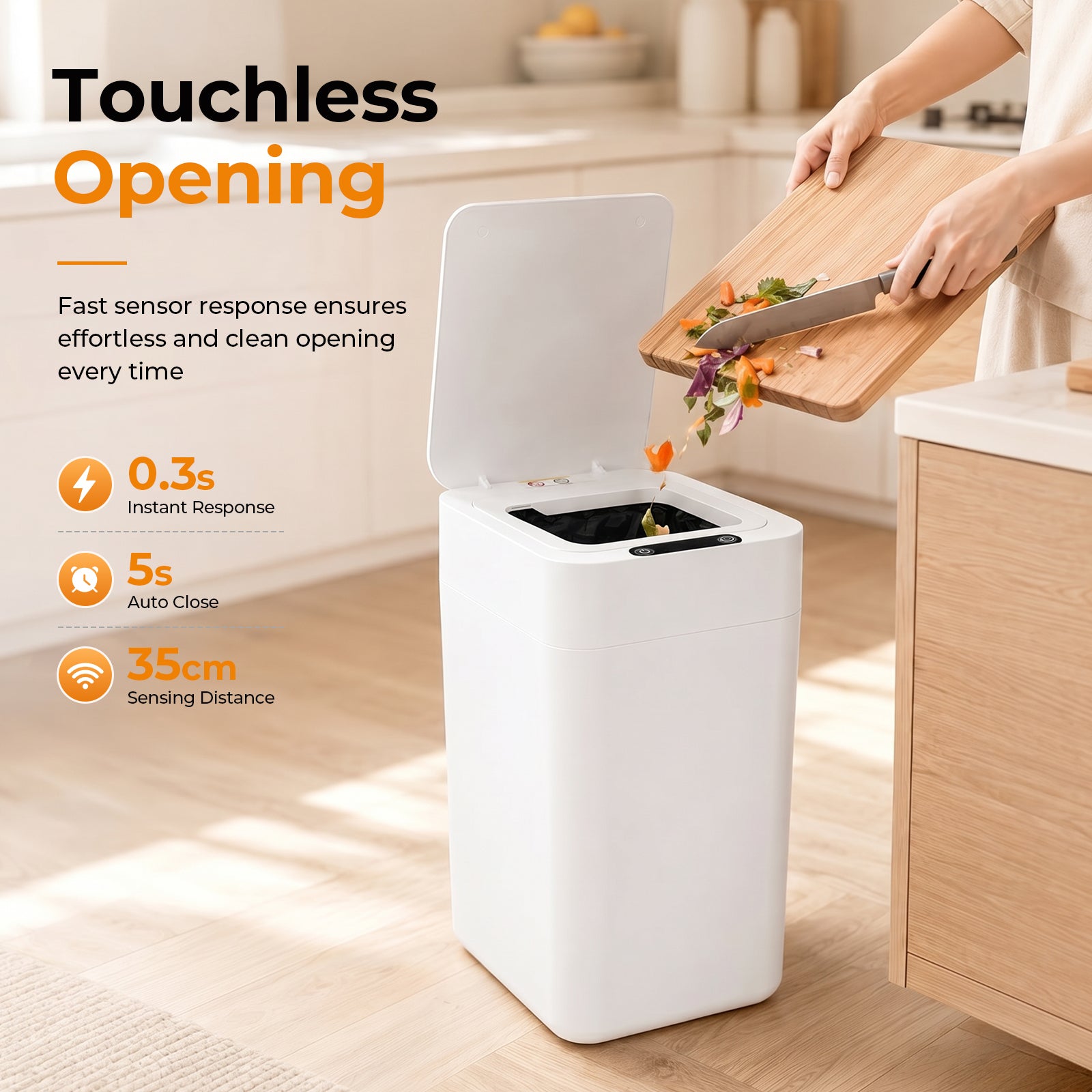 BEAMNOVA US 8 Gallon Touchless Smart Trash Can with Auto Bag Replacement - Beamnovaus.com