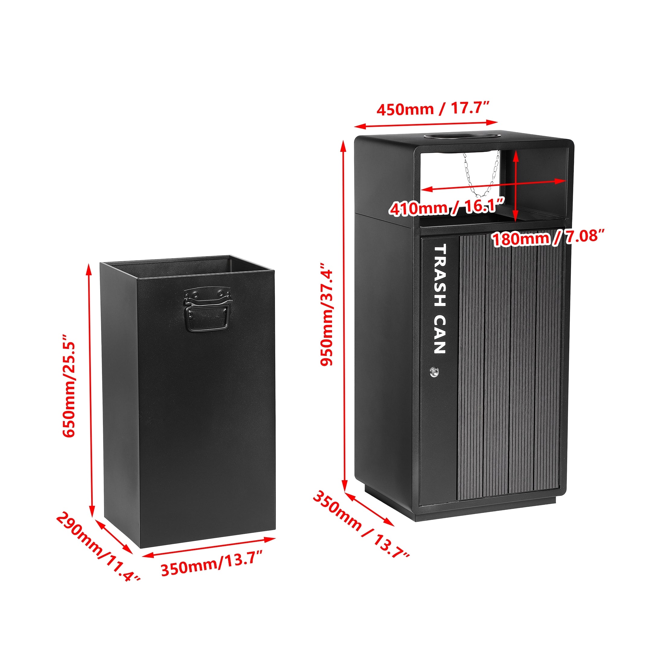 BEAMNOVA US  17 Gallon Metal Commercial Trash Can -Beamnovaus.com