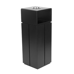 10 Gallon Black Modern Minimalist Style Commercial Trash Can with Ashtray