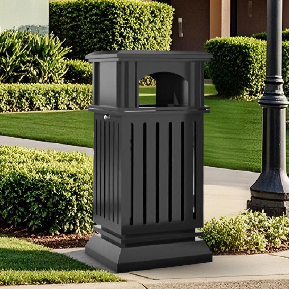 Beamnova 9Gallon Heavy Duty Outdoor Trash Can with Locking Lid and Ashtray for Park Green Area - Beamnovaus.com