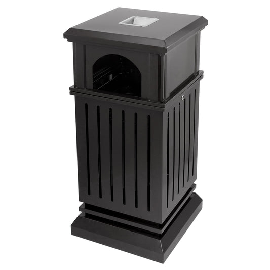 11 Gallon Heavy Duty Outdoor Trash Can with Locking Lid and Ashtray