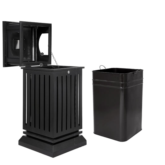 11 Gallon Heavy Duty Outdoor Trash Can with Locking Lid and Ashtray