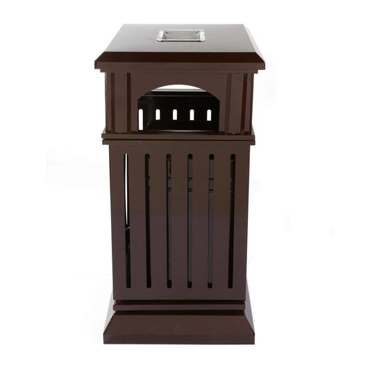 Beamnova 38 Gallon Heavy Duty Outdoor Trash Can with Locking Lid and Ashtray for Corridor Courtyard - Beamnovaus.com