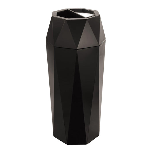 Beamnova 13 Gallon Black Diamond Style Stainless Steel Trash Can with Ashtray for Hotel Lobby - Beamnovaus.com