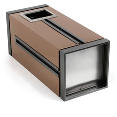15 Gallon Stainless Steel Trash Can with Ashtray for Office Bronze Gold with Black Accents