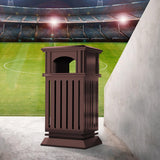 Load image into Gallery viewer, Beamnova 38 Gallon Brown Heavy Duty Outdoor Trash Can with Locking Lid and Ashtray for Park Green Area - Beamnovaus.com