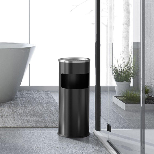 Beamnova 3 Gallon Black Stainless Steel Round Small Bathroom Trash Can - Beamnovaus.com