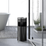 Load image into Gallery viewer, Beamnova 3 Gallon Black Stainless Steel Round Small Bathroom Trash Can - Beamnovaus.com