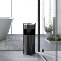 Beamnova 3 Gallon Black Stainless Steel Round Small Bathroom Trash Can - Beamnovaus.com