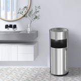 Load image into Gallery viewer, Beamnova 3 Gallon Silver Stainless Steel Round Small Bathroom Trash Can - Beamnovaus.com