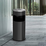 Load image into Gallery viewer, Beamnova Black Trash Can Round Stainless Steel Commercial Waste Container with Lid and Removable Inner Bucket - Beamnovaus.com