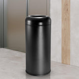 Load image into Gallery viewer, Beamnova 24 Gallon Frosted Black Stainless Steel Trash Can Open Top for Restaurant Bar Counter - Beamnovaus.com