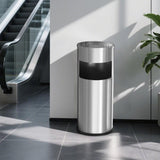 Load image into Gallery viewer, Beamnova 30L/8 Gallon Silver Stainless Steel Trash Can with Ashtray for Elevator Escalator Entrance - Beamnovaus.com