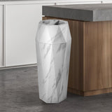 Load image into Gallery viewer, Beamnova 13 Gallon White Marbling Diamond Style Stainless Steel Trash Can with Ashtray for Restaurant Bar Counter - Beamnovaus.com