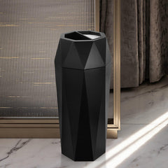 Beamnova 13 Gallon Black Diamond Style Stainless Steel Trash Can with Ashtray for Hotel Lobby - Beamnovaus.com