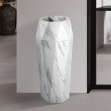 Load image into Gallery viewer, Beamnova 13 Gallon White Marbling Diamond Style Stainless Steel Trash Can with Ashtray for Couryard Corridor - Beamnovaus.com