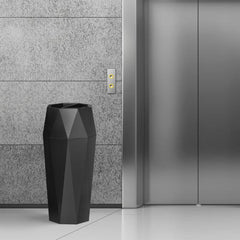 Beamnova 13 Gallon Black Diamond Style Stainless Steel Trash Can with Ashtray for Elevator Escalator Entrance - Beamnovaus.com