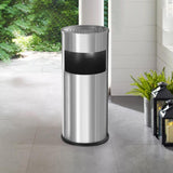 Load image into Gallery viewer, Beamnova 30L/8 Gallon Silver Stainless Steel Trash Can with Ashtray for Couryard Corridor - Beamnovaus.com