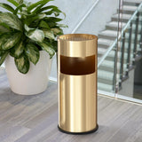Load image into Gallery viewer, Beamnova Gold Trash Can Round Stainless Steel Commercial Waste Container with Lid and Removable Inner Bucket - Beamnovaus.com