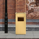 Load image into Gallery viewer, 13 Gallon Gold Rectangular Stainless Steel Trash Can with Ashtray for Corridor Courtyard - Beamnovaus.com