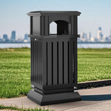 Load image into Gallery viewer, Beamnova 55 Gallon Heavy Duty Outdoor Trash Can with Locking Lid and Ashtray for Park Green Area - Beamnovaus.com