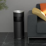 Load image into Gallery viewer, Beamnova 30L/8 Gallon Black Stainless Steel Office Trash Can with Ashtray - Beamnovaus.com