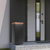 Load image into Gallery viewer, Beamnova 15 Gallon Black with Gold Frame Stainless Steel Trash Can with Ashtray Open Top for Couryard Corridor - Beamnovaus.com