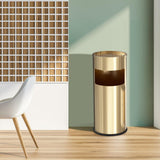 Load image into Gallery viewer, Beamnova Gold Trash Can Round Stainless Steel Commercial Waste Container with Lid and Removable Inner Bucket - Beamnovaus.com