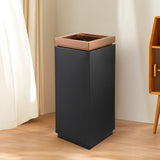 Load image into Gallery viewer, Beamnova 15 Gallon Black with Gold Frame Stainless Steel Office Trash Can with Ashtray Open Top - Beamnovaus.com