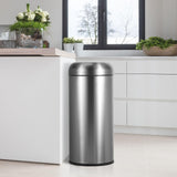 Load image into Gallery viewer, Beamnova 90L/24 Gallon Gunmetal Gray Metallic Round Stainless Steel Kitchen Trash Can Open Top - Beamnovaus.com