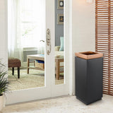 Load image into Gallery viewer, Beamnova 15 Gallon Black with Gold Frame Stainless Steel Trash Can with Ashtray Open Top for Couryard Corridor - Beamnovaus.com