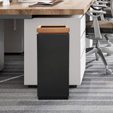 Load image into Gallery viewer, Beamnova 15 Gallon Black with Gold Frame Stainless Steel Office Trash Can with Ashtray Open Top - Beamnovaus.com