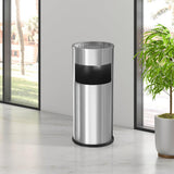 Load image into Gallery viewer, Beamnova 30L/8 Gallon Silver Stainless Steel Trash Can with Ashtray for Couryard Corridor - Beamnovaus.com