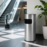 Load image into Gallery viewer, Beamnova 30L/8 Gallon Silver Stainless Steel Trash Can with Ashtray for Elevator Escalator Entrance - Beamnovaus.com