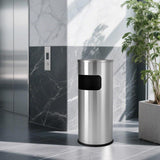 Load image into Gallery viewer, Beamnova 30L/8 Gallon Silver Stainless Steel Trash Can with Ashtray for Elevator Escalator Entrance - Beamnovaus.com