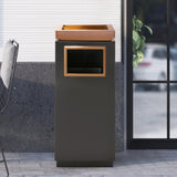 Load image into Gallery viewer, Beamnova 15 Gallon Black with Gold Frame Stainless Steel Trash Can for Couryard Corridor - Beamnovaus.com