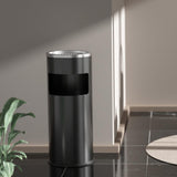 Load image into Gallery viewer, Beamnova Black Trash Can Round Stainless Steel Commercial Waste Container with Lid and Removable Inner Bucket - Beamnovaus.com