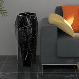 Load image into Gallery viewer, Beamnova 13 Gallon Black Marbling Diamond Style Stainless Steel Trash Can with Ashtray for Couryard Corridor - Beamnovaus.com