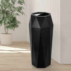Beamnova 13 Gallon Black Diamond Style Stainless Steel Trash Can with Ashtray for Hotel Lobby - Beamnovaus.com