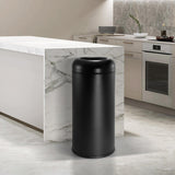 Load image into Gallery viewer, Beamnova 90L/24 Gallon Frosted Black Round Stainless Steel Kitchen Trash Can Open Top - Beamnovaus.com