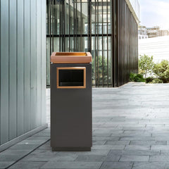Beamnova 15 Gallon Black with Gold Frame Stainless Steel Trash Can for Couryard Corridor - Beamnovaus.com