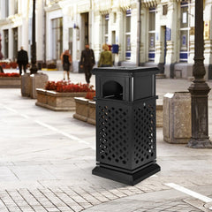 Beamnova 38 Gallon Heavy Duty Outdoor Trash Can with Locking Lid for Plaza Pedestrian Mall - Beamnovaus.com