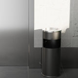 Load image into Gallery viewer, Beamnova 30L/8 Gallon Black Stainless Steel Office Trash Can with Ashtray for Elevator Escalator Entrance - Beamnovaus.com